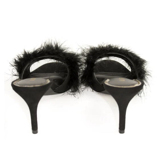 Black feather mule heel. - Picture 3 of 3